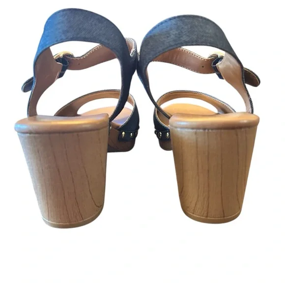 Style & Co Anddreas Navy Canvas Platform Block-Heel Sandals Size 6.5 - Picture 4 of 10
